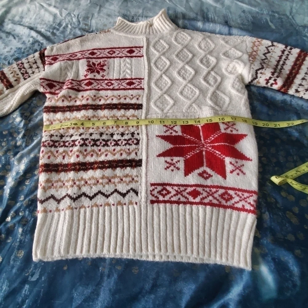 American Eagle Women' Sweater Cream & Black Pullover - Picture 4 of 6